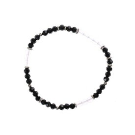 【チャイハネ】カットビーズ&天然石ブレスレット ホワイト