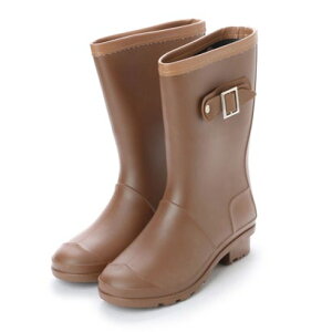 イタリコ ITALICO 完全防水 ペタンコヒール ラバーエンジニア レインブーツ (ブラウン)