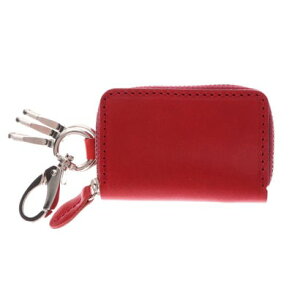 イタリコ ITALICO 栃木 レザー フック付き スマートキーケース コンパクマルチウォレット (07レッド)