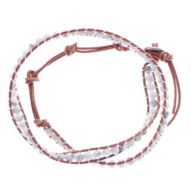 スタイルブロック STYLEBLOCK 天然石ラップブレス2連タイプパワーストーンレザーブレスレット （ホワイトハウライト）