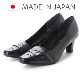 ドンナリスペット donna rispetto 日本製/6cmヒール本革切り替えパンプス （BLACK）