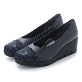 イタリコ ITALICO 日本製 スタッズトゥキャップ コンフォート パンプス （ネイビー）