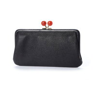 ＜ロングセラー＞ペルケ perche アクリル玉がま口長財布 （ブラック）