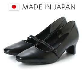 ドンナリスペット donna rispetto 日本製/5cmヒール本革ストラップパンプス （BLACK）