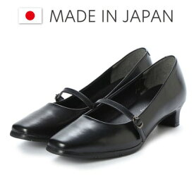 ドンナリスペット donna rispetto 日本製/3.5cmヒール本革ストラップパンプス （BLACK）