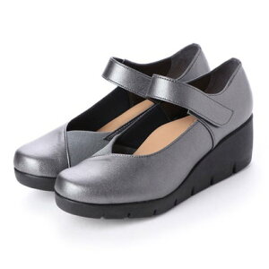 ファーストコンタクト First Contact 日本製 ウエッジソール 甲ベルトつき コンフォートパンプス 外反母趾 ファーストコンタクト (スチール)