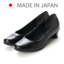 ドンナリスペット donna rispetto 日本製/3.5cmローヒール本革アーモンドトゥパンプス （BLACK）