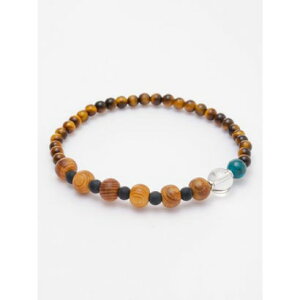 【岩座】屋久杉 細腕輪数珠 / タイガーアイブレスレット ブラウン