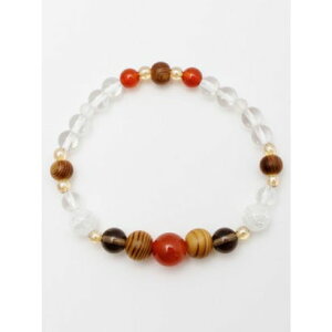 【岩座】屋久杉 水晶腕輪数珠 / カーネリアンブレスレット レッド