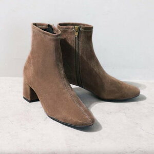 ヴィヴィアン VIVIAN スクエアトゥストレッチショートブーツ (グレージュスエード)