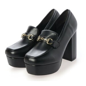 アタガール attagirl 10.5cm ハイヒール 厚底 ビット ローファー (ブラックスムース)