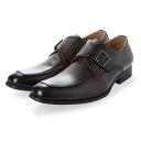 ジョーマリノ JO MARINO 本革 メンズ ビジネスシューズ 紳士靴 モンクストラップ ドレスシューズ 防滑 （ブラウン）