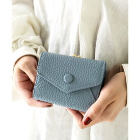 ヴィータフェリーチェ VitaFelice ミニ財布 がま口財布 二つ折り/三つ折り ミニウォレット 小銭入れ付き レターフラップ コンパクトウォレット （BLUE）