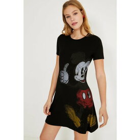 デシグアル Desigual ワンピース半袖 MICKEY （グレー/ブラック）