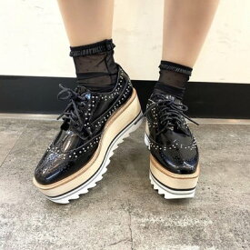 ジェフリーキャンベル Jeffrey Campbell 厚底　スタッズ　レースアップシューズ （ブラック）