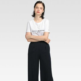 トミー ヒルフィガー TOMMY HILFIGER ベーシックロゴTシャツ （ホワイト）