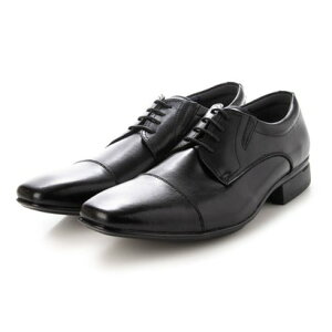 ジョーマリノ JO MARINO 本革 走れる ビジネスシューズ 柔らかい ストレートチップ 3D 中敷き 履き心地 衝撃吸収 屈曲性 防滑 (ブラック)