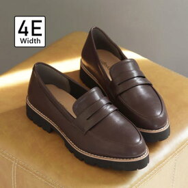 マシュガール masyugirl 【4E幅広・大きいサイズ】厚底ローファー （ダークブラウン）