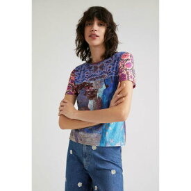 デシグアル Desigual ポリネシア パッチワークTシャツ （ブルー）