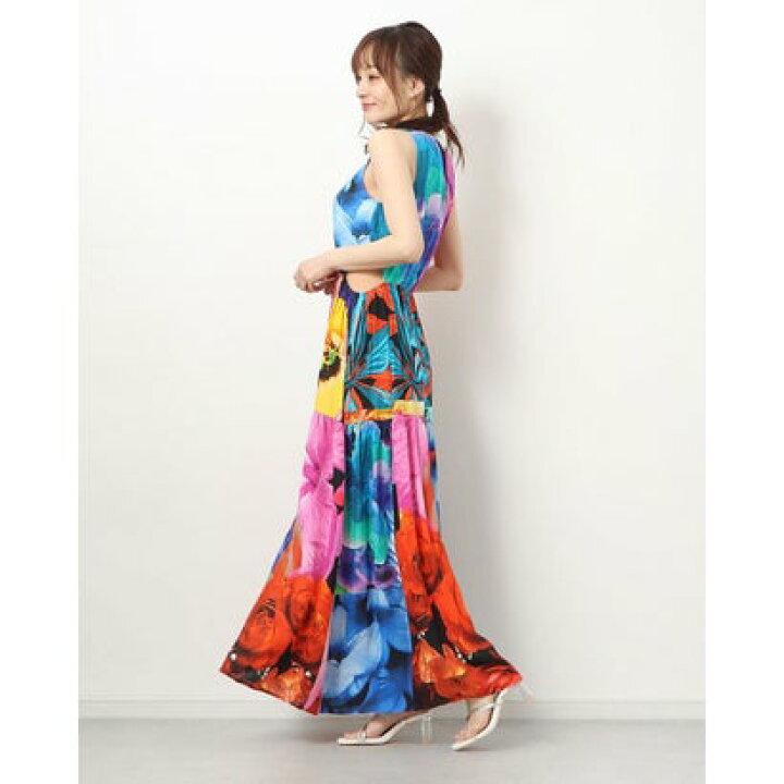 楽天市場】デシグアル Desigual 花柄 カットアウトワンピース （グレー 