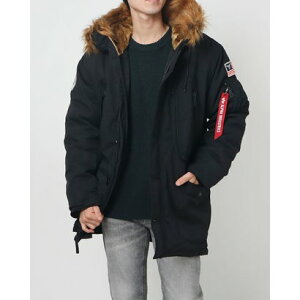 �A���t�@ �C���_�X�g���[�Y ALPHA INDUSTRIES ALPHA N-3B ALPINE PARKA MJN49503C1 �i�u���b�N�j