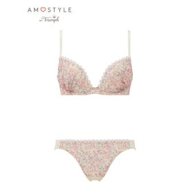 アモスタイル ハ?イ トリンフ? AMOSTYLE BY Triumph デイリーAMOSTYLE 寄せブラ＆ショーツセット 268 ディッツィーフローラルプリント E【返品不可商品】 （オフホワイト）