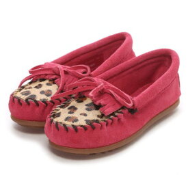 【Kid's】ミネトンカ MINNETONKA LEOPARD KILTY MOC（Hot Pink）