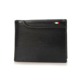 ミラグロ MILAGRO イタリア製レザー 21ポケット二つ折り財布・小銭入れ付き （ブラック）