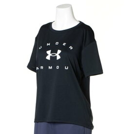 アンダーアーマー UNDER ARMOUR レディース 半袖機能Tシャツ UA Tech Wordmark Graphic Tee 1372741 （ブラック）