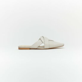 SCARLET LEATHER MULES （WHITE）