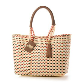 ウーヴン WOVEN メルカドバッグ かごバッグ bk-bag （BEIGE BLACK RED）