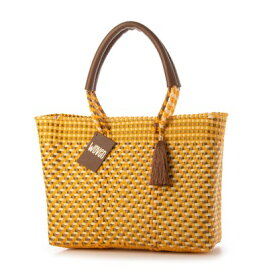 ウーヴン WOVEN メルカドバッグ かごバッグ bk-bag （YELLOW CREAM GOLD）