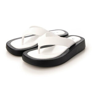 アタガール attagirl 3cmヒール厚底トングサンダル (ホワイトスムース)