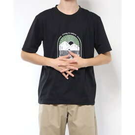 ティゴラ TIGORA アウトドア 半袖Tシャツ FIELD_グラフィックTシャツ TR-9D3552TS （ブラック）