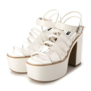 アタガール attagirl 12cmハイヒール厚底ストラップサンダル (ホワイトスムース)