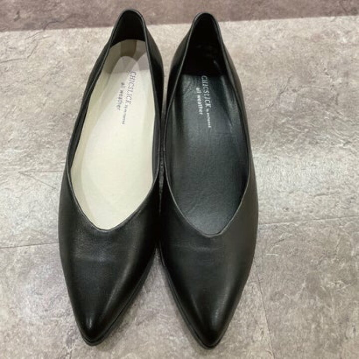 CHICSLICK by enchanted シックスリックバイエンチャンテッド 3E 本革ストラップローヒールパンプス ブラック