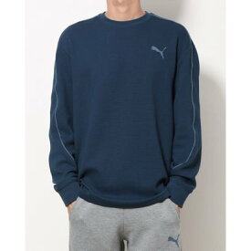 プーマ PUMA メンズ 長袖Tシャツ LS ワッフル クルー_ 673030 （ブルー）