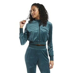 �N���V�b�N�X �G�i�W�[ Q4 �x���A �W�b�v�A�b�v �X�E�F�b�g�V���c / Classics Energy Q4 Velour Zip-Up Sweatshir �igreen�j