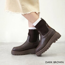 ミネトンカ MINNETONKA リブニットミドルブーツ【18M13】DARK BROWN