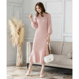 ジュリアブティック JULIA BOUTIQUE ロング丈・バルーンスリーブマーメイドニットワンピース/22555 （Pink）