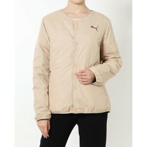 プーマ PUMA レディース 中綿ジャケット パデッドジャケット_ノーカラーリバーシブル 673039 (ベージュ)