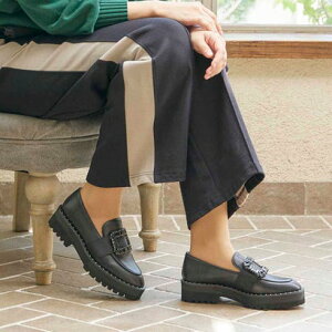 モード エ ジャコモ MODE ET JACOMO 厚底ビジューバックルローファー (ブラック)