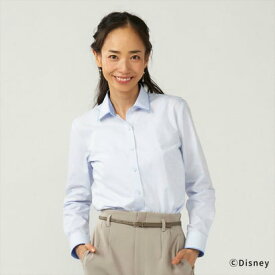 トーキョーシャツ TOKYO SHIRTS 【ディズニー】 ワイドカラー 長袖 形態安定 レディースシャツ （ライトブルー）