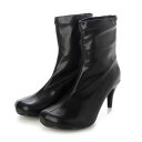 シックス CHICS オブリークトゥストレッチショートブーツ （BLK）