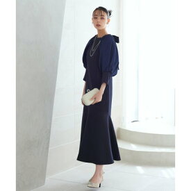 ルイルエブティック RUIRUE BOUTIQUE 構築スリーブマーメイドシルエットロングワンピ （ネイビー）