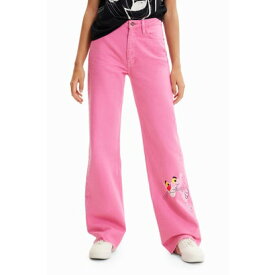 デシグアル Desigual Pink Panther ワイドレッグジーンズ （ピンク/レッド）