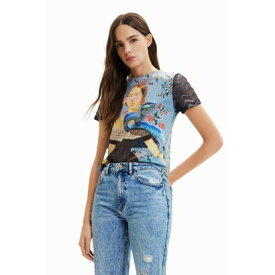 デシグアル Desigual コラージュ ニットTシャツ （ブルー）