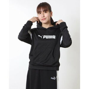 プーマ PUMA レディース ニットジャケット PUMA FIT TECH ニットフーディー_吸汗速乾ニットフーディー 523742 (プーマ ブラック ヘザー/プーマ ホワイト)
