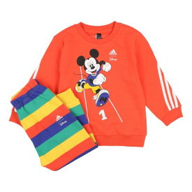 アディダス adidas ジュニア Tシャツハーフパンツセット I DISNEY_ミッキーマウス ジョガーセット HR9486 （Top:ブライトレッド/ホワイト Bottom:ブライトレッド/ボールドゴールド/コ）