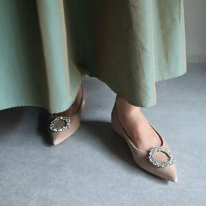 ミレム mirem Velor bijou flat pumps (BEIGE)